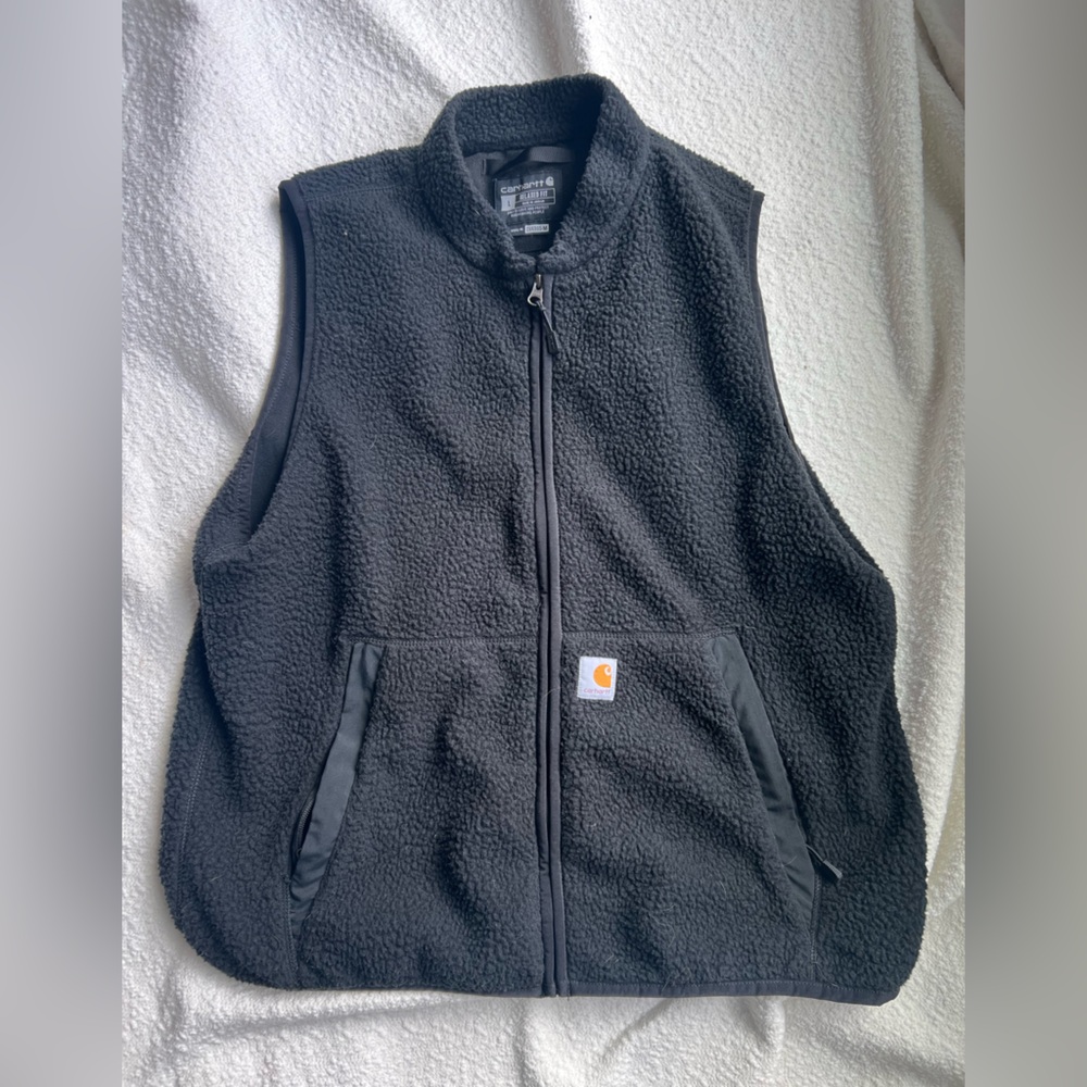 Carhartt Relaxed Fit Sherpa Fleece Vest - Black - Size Large